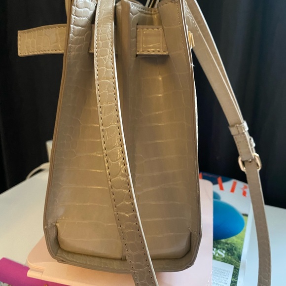Anne Klein Taupe Croc-Embossed Satchel - Picture 3 of 4